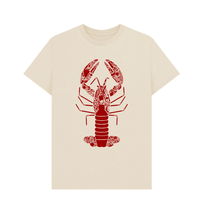 Rapanui Red Lobster T-shirt Oat. Mens Classic T-shirt Made in a renewable energy powered factory audited for a wide range of social and sustainability criteria Not tested on animals that's Wash cool, hang dry Colour: Oat Material: Certified Organic Cotton t-shirt, 155g/m2 
