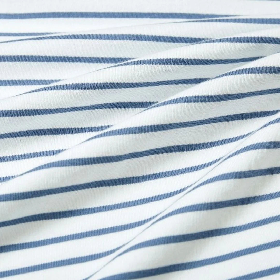 Rapanui Striped Boat Neck Top Solent Stripes. Womens Boat neck striped top Made in a renewable energy powered factory audited for a wide range of social and sustainability criteria Not tested on animals Wash cool, hang dry Colour: Solent Stripes Material: Certified Organic Cotton Stripe T-shirt, 230g/m2 
