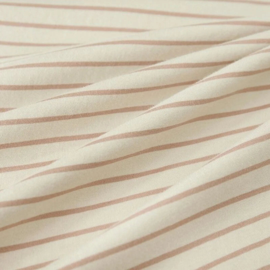Rapanui Women's Organic Cotton Striped T-Shirt Taupe Stripes