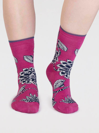 Thought Freja Organic Cotton Abstract Flower Socks