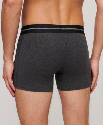 Superdry Organic Cotton Classic Boxer Triple Pack Raven Black Marl