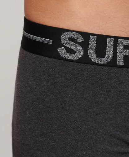 Superdry Organic Cotton Classic Boxer Triple Pack Raven Black Marl