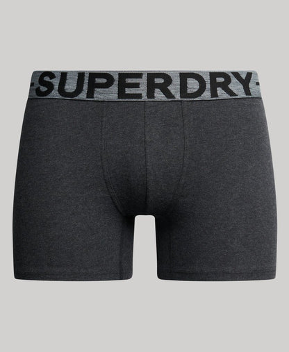 Superdry Organic Cotton Classic Boxer Triple Pack Raven Black Marl