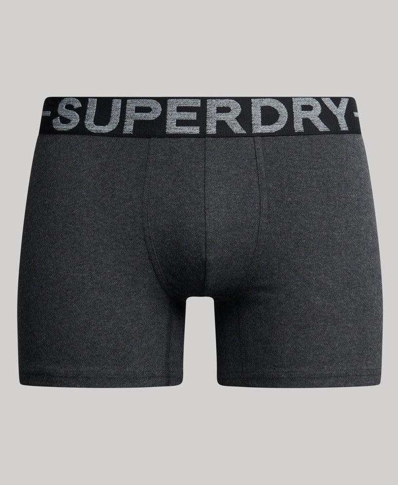 Superdry Organic Cotton Classic Boxer Triple Pack Raven Black Marl