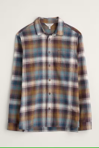 Seasalt Men's Fathomer Checked Shirt Root Cellar Waxed Canvas