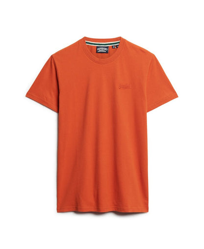 Superdry Organic Cotton Essential Logo T-Shirt Denim Co Rust Orange