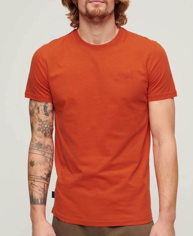 Superdry Organic Cotton Essential Logo T-Shirt Denim Co Rust Orange