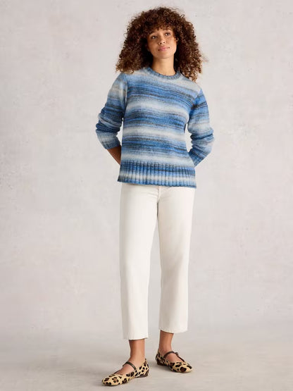 White Stuff Sabrina Spacedye Jumper Blue Multi