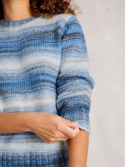 White Stuff Sabrina Spacedye Jumper Blue Multi