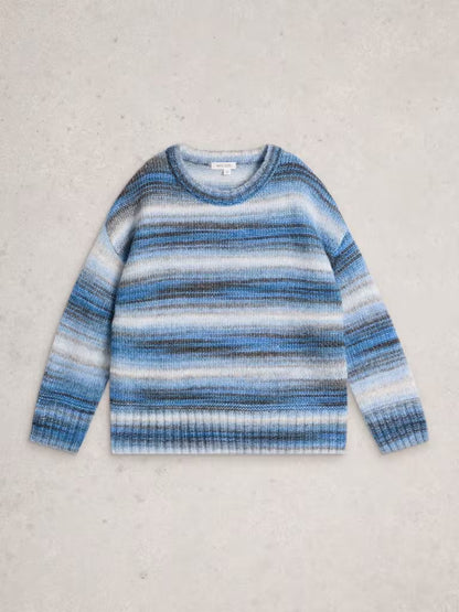 White Stuff Sabrina Spacedye Jumper Blue Multi