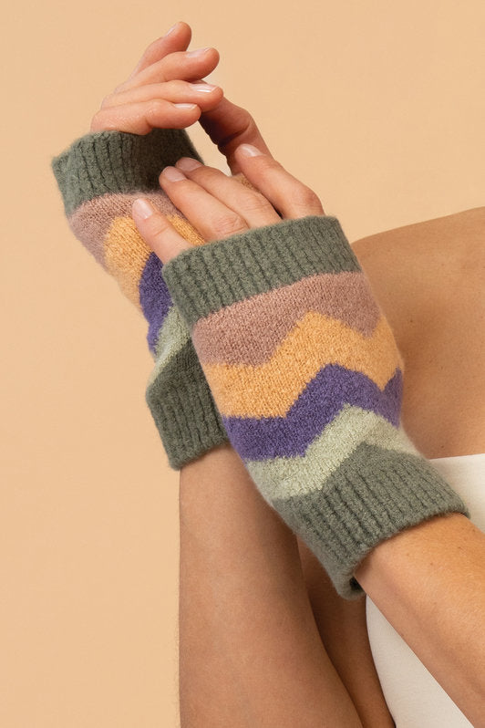 Powder Ladies Nora Wrist Warmers Sage Mix