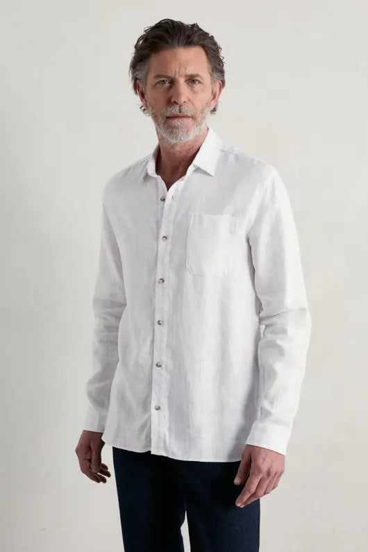 Seasalt Mens Shirt Linen Shirt Seasalt Men's Curator Linen Shirt Salt