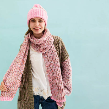 Cara & The Sky Florence Twist Oversized Knitted Scarf Pink