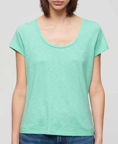 Superdry Scoop Neck Tee Fluro Mint