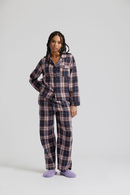 Komodo Jim Jam Womens GOTS Organic Cotton Pyjama Bottoms Dusty Mauve