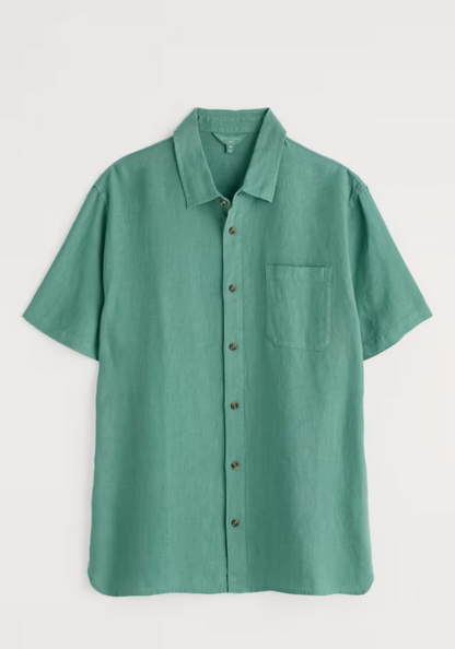 Seasalt Men's Carne Short Sleeve Linen Shirt Mineral