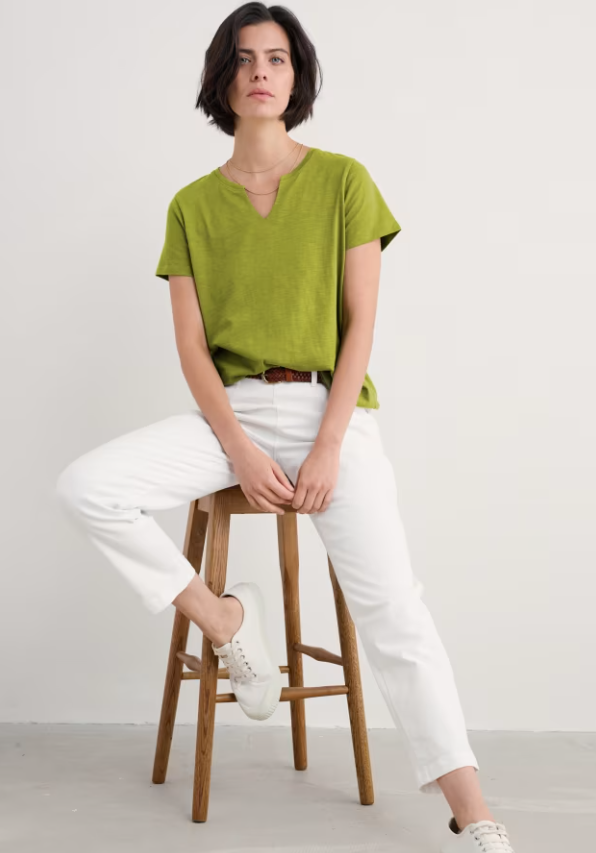 Seasalt Kellow T-Shirt Organic Cotton Jersey Dark Citron