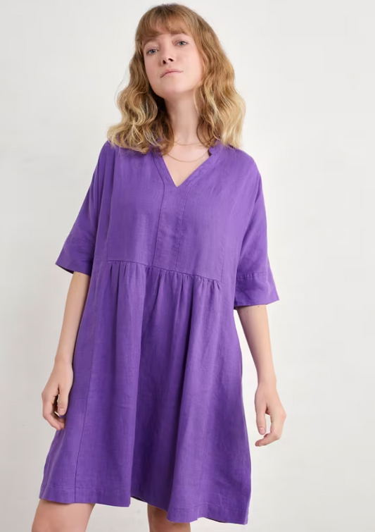 Seasalt  Draw Kiln Linen Dress Pansy