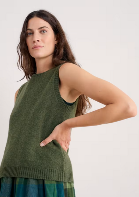 Seasalt East View Knitted Vest Light Olive