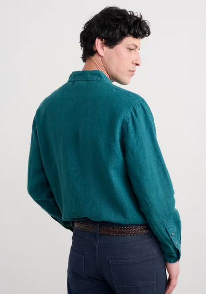 Seasalt Men's Curator Linen Shirt Kingfisher