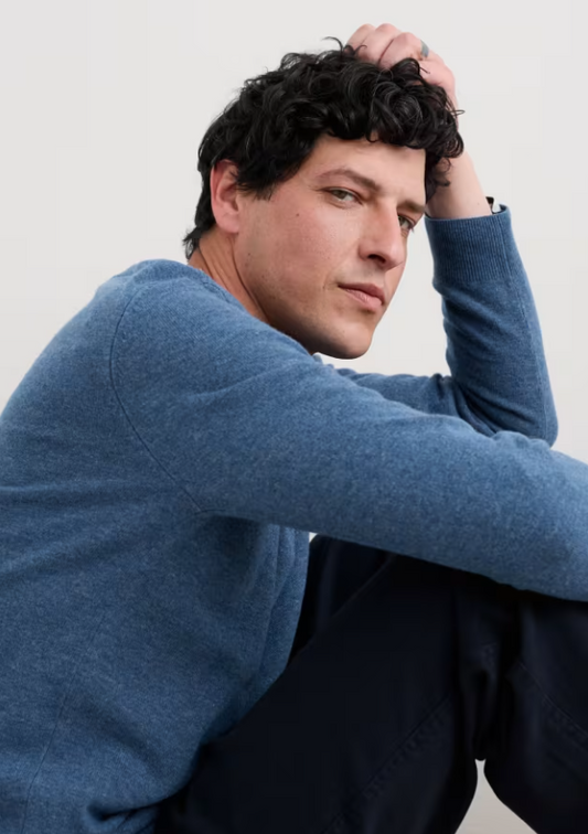 Seasalt Men's Prow Merino-Rich Jumper Hydrangea