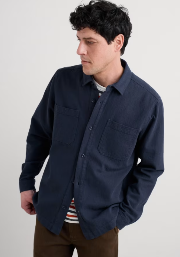 Seasalt Men's Rigging Organic Cotton Overshirt Maritime