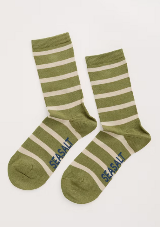 Seasalt Women's Sailor Socks Breton Moss Seasalt socks Seasalt Sailor Socks