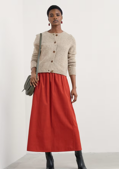 Seasalt Mevagissey Midi Skirt Dark Cinnamon Womens Skirt Seasalt clothing A beautifully versatile skirt 
