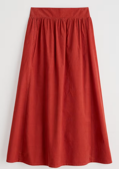 Seasalt Mevagissey Midi Skirt Dark Cinnamon