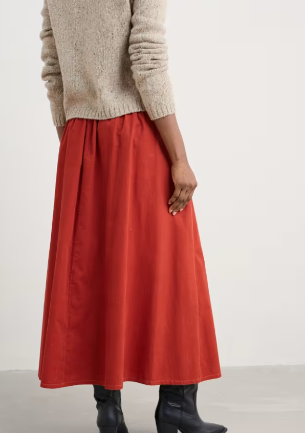 Seasalt Mevagissey Midi Skirt Dark Cinnamon