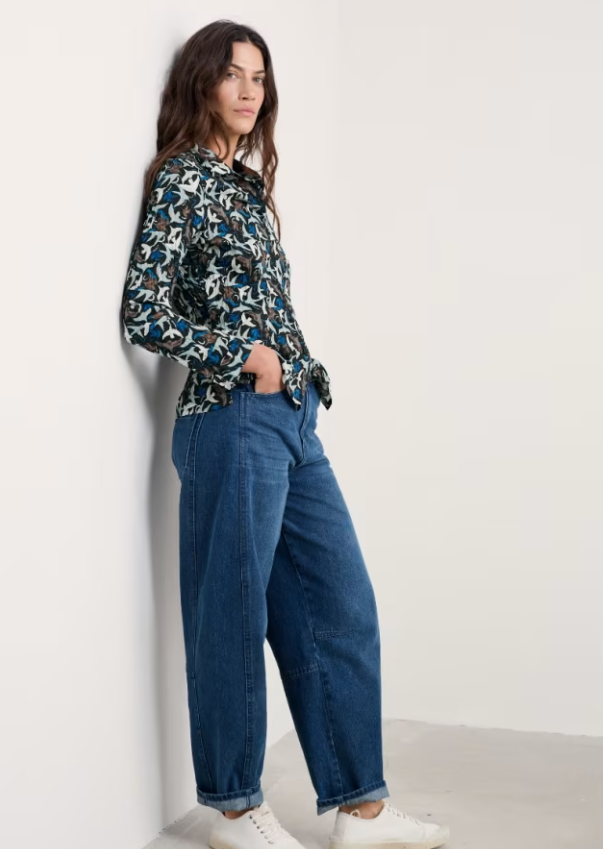 Seasalt Larissa Shirt Swooping Birds Onyx