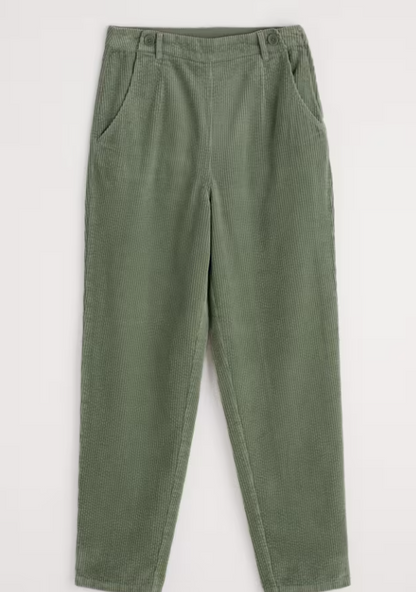 Seasalt Trethornes Tapered Cord Trousers Dusky Green