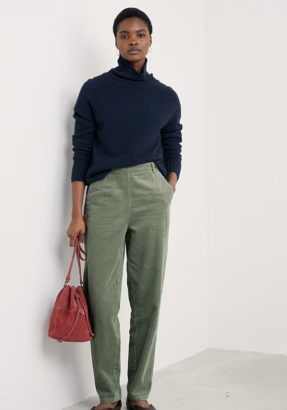 Seasalt Trethornes Tapered Cord Trousers Dusky Green