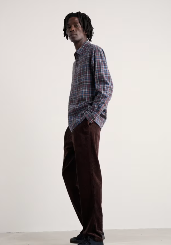 Seasalt Men's Fathomer Checked Shirt Blue Buoy Onyx