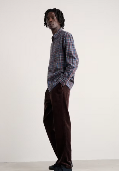 Seasalt Men's Fathomer Checked Shirt Blue Buoy Onyx
