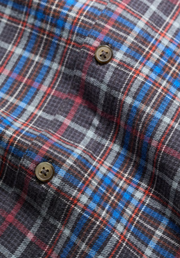 Seasalt Men's Fathomer Checked Shirt Blue Buoy Onyx