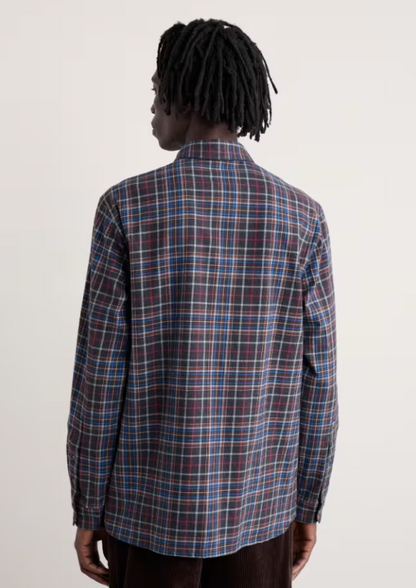 Seasalt Men's Fathomer Checked Shirt Blue Buoy Onyx