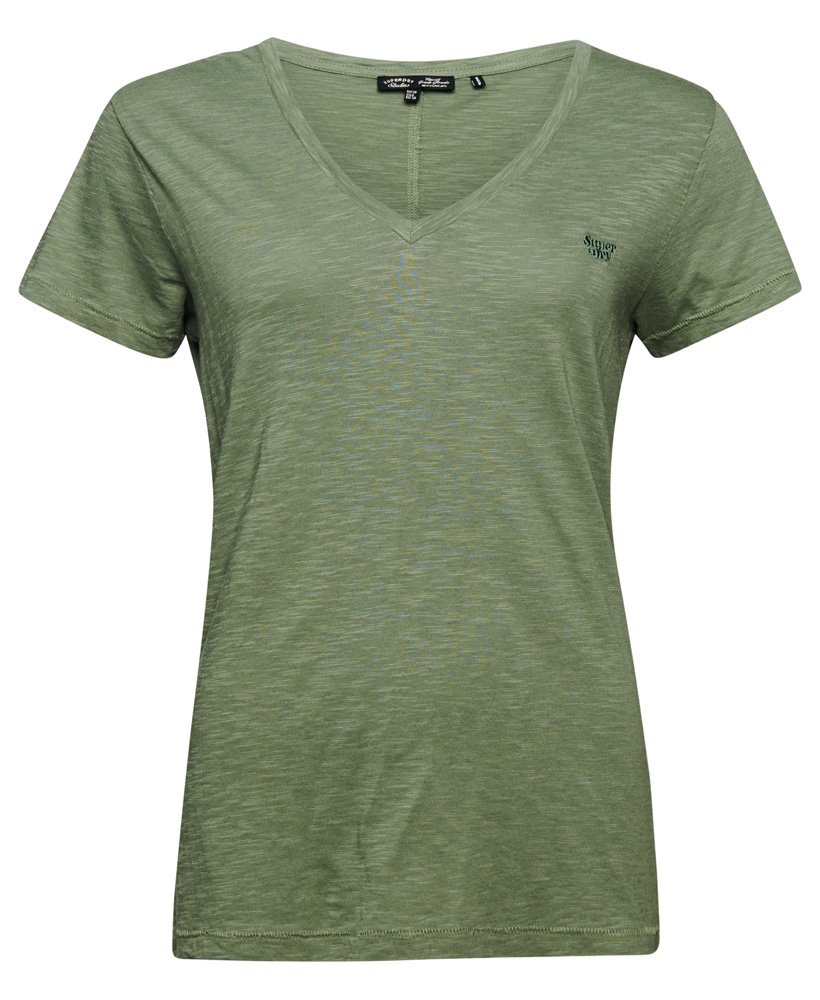 Superdry Studio Slub Embroidered V-Neck T-Shirt Sea Spray Green | A  Brilliant Disguise
