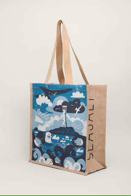 Seasalt Jute Shopper Seals at Sennen Seashore Jute Shopper Bag Seasalt Clothing Womens Bag Seasalt's famous shopper bag