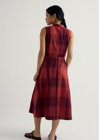 Seasalt Carved Wood Sleeveless Yarn-Dyed Dress Lavandin Umber