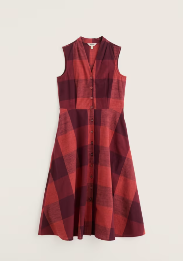 Seasalt Carved Wood Sleeveless Yarn-Dyed Dress Lavandin Umber