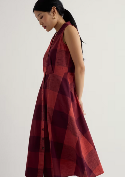 Seasalt Carved Wood Sleeveless Yarn-Dyed Dress Lavandin Umber
