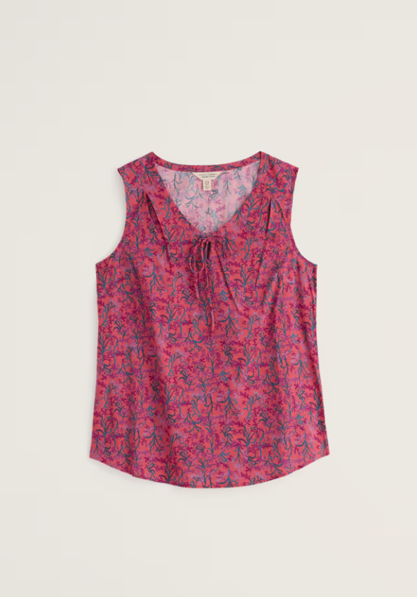 Seasalt Cobbs Well Sleeveless Top Summer Fronds Crab Claw