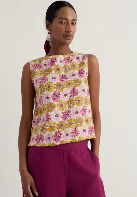 Seasalt Colour Study Top Painted Asters Chalk