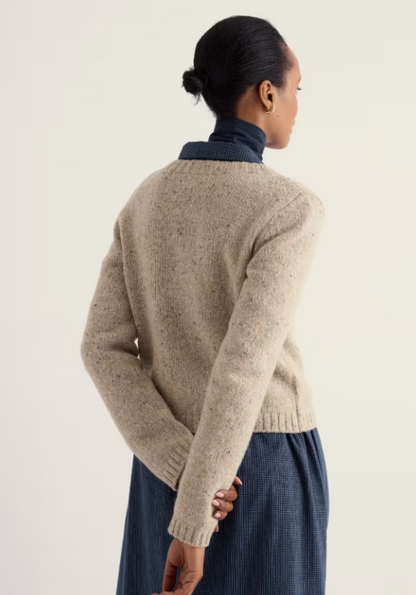 Seasalt Dawson Pick Cardigan Birch. Womens Neat fit with Round neck and Button fastening that's Merino comes from non-mulesed sheep and Hand Wash In Cold Water Material: 70% Merino Wool & 30% Recycled Nylon