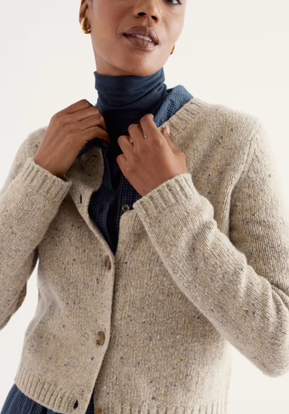 Seasalt Dawson Pick Cardigan Birch. Womens Neat fit with Round neck and Button fastening that's Merino comes from non-mulesed sheep and Hand Wash In Cold Water Material: 70% Merino Wool & 30% Recycled Nylon