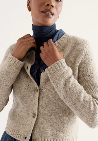 Seasalt Dawson Pick Cardigan Birch. Womens Neat fit with Round neck and Button fastening that's Merino comes from non-mulesed sheep and Hand Wash In Cold Water Material: 70% Merino Wool & 30% Recycled Nylon