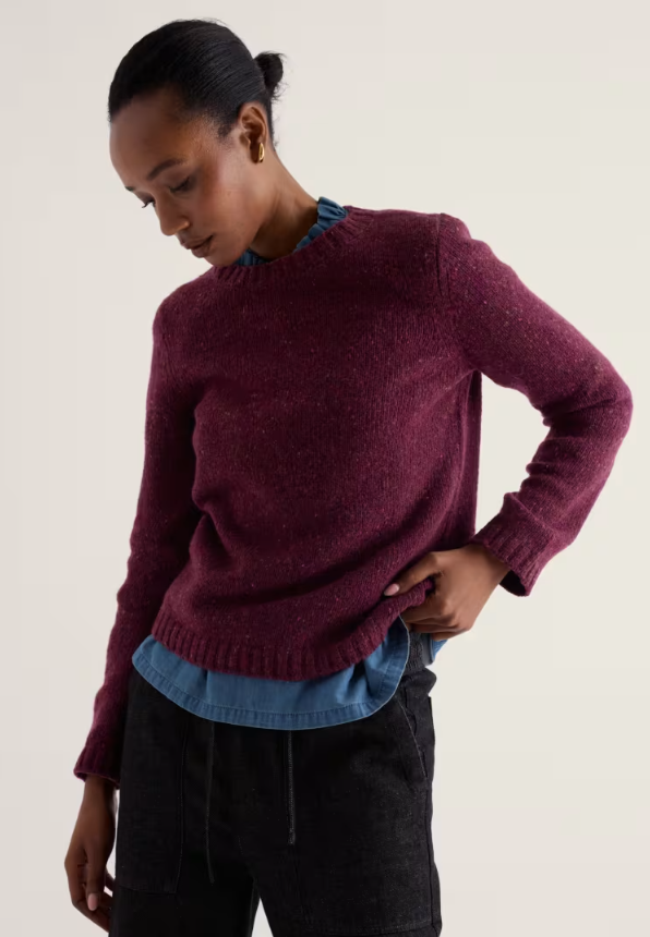 Seasalt Dawson Pick Jumper Dark Hellebore. Womens Straight Fit sweater with Crew neck All merino comes from non-mulesed sheep. Material: 70% Merino Wool & 30% Recycled Nylon Description: Seasalt's Dawson Pick Jumper 