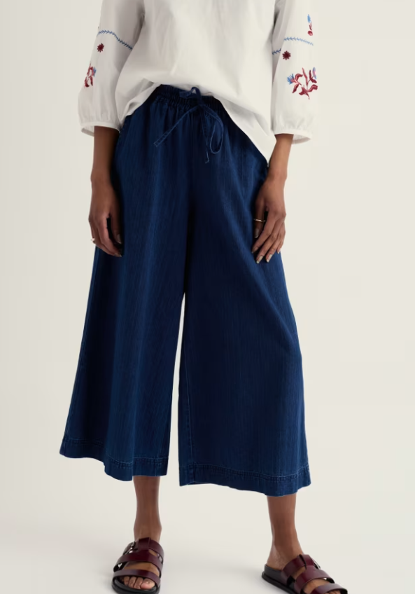 Seasalt Eskelli Wide Leg Culotte Mid Wash