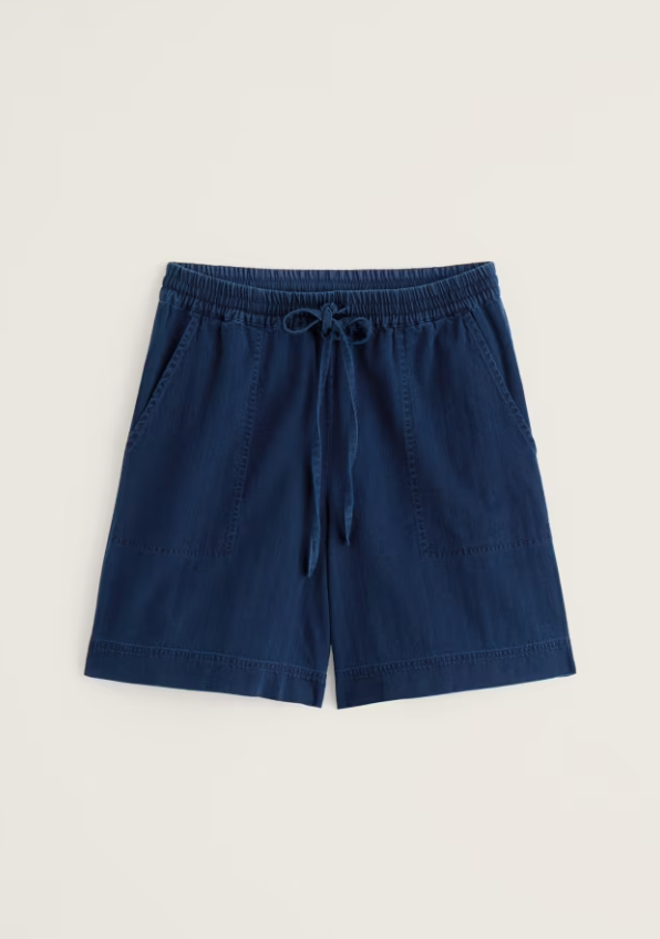 Seasalt Eskelli Wide Leg Denim Shorts Mid Wash